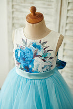Vestido de baile/vestido de princesa de satén y tul hasta el suelo (2003227804) 