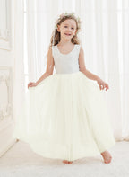 Vestido de niña de las flores de tul y encaje encantado 