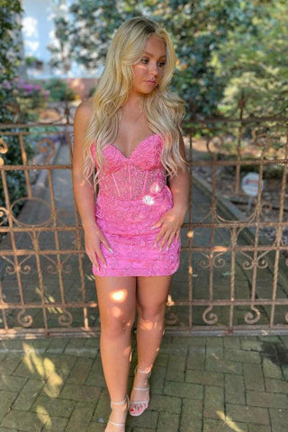 Sheath Sweetheart Short Homecoming Dress with Appliques