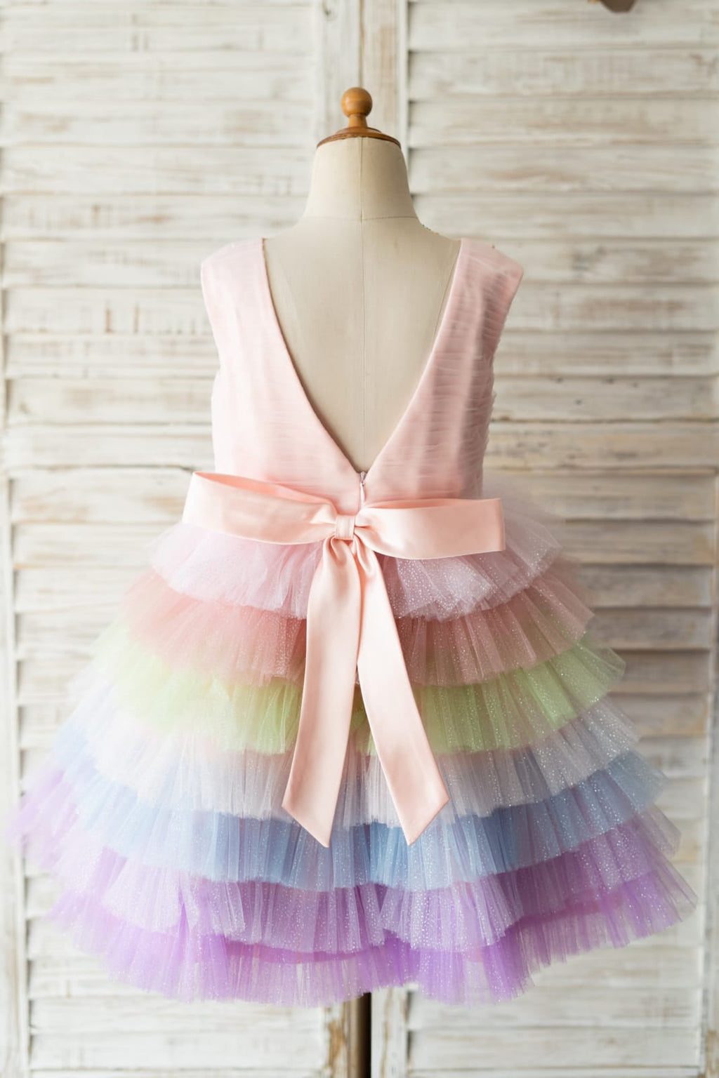 Vestido de tul de corte A hasta la rodilla (2003227679) 