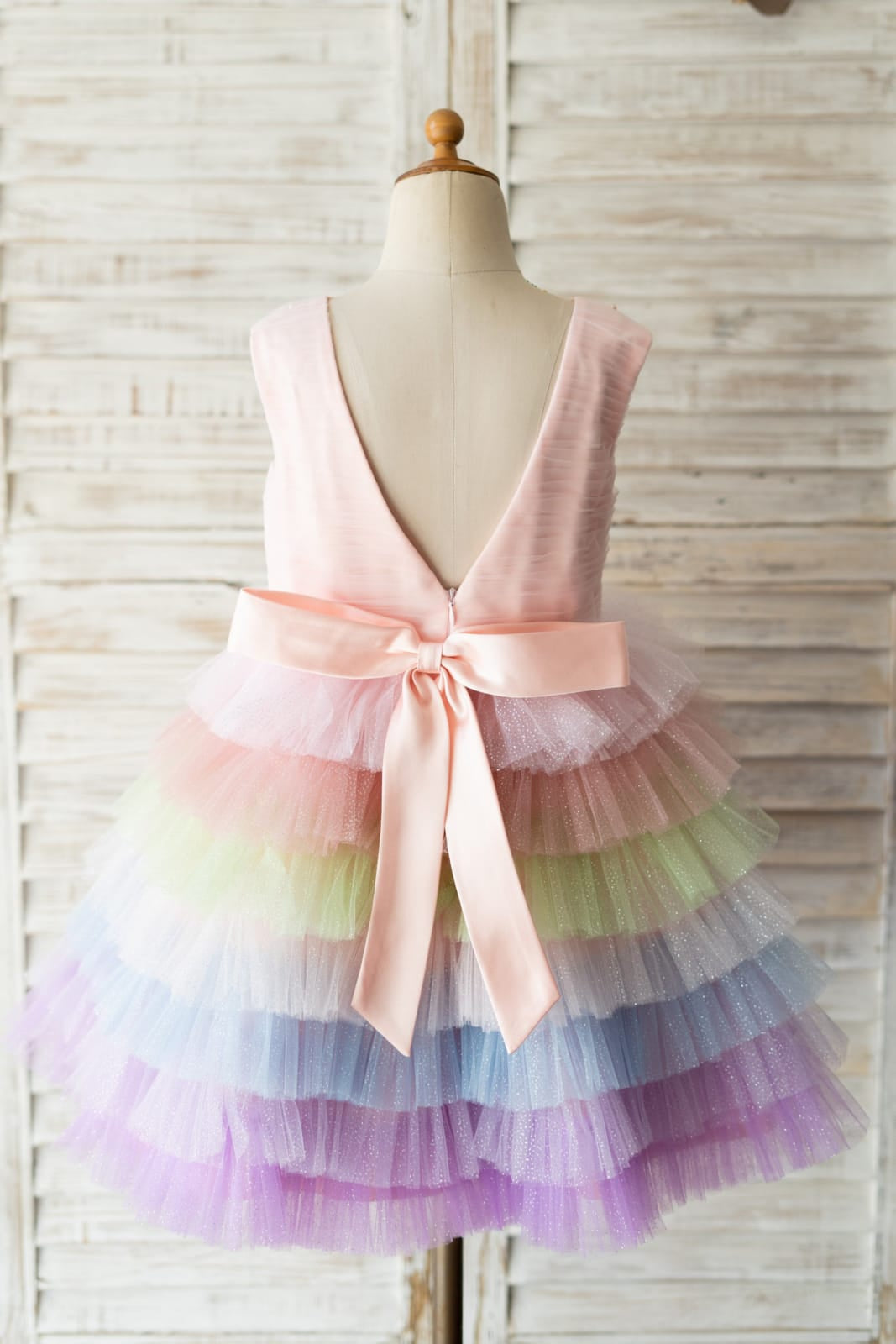 Vestido de tul de corte A hasta la rodilla (2003227679) 