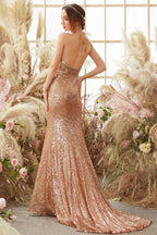 Halter Sequins Prom Dress