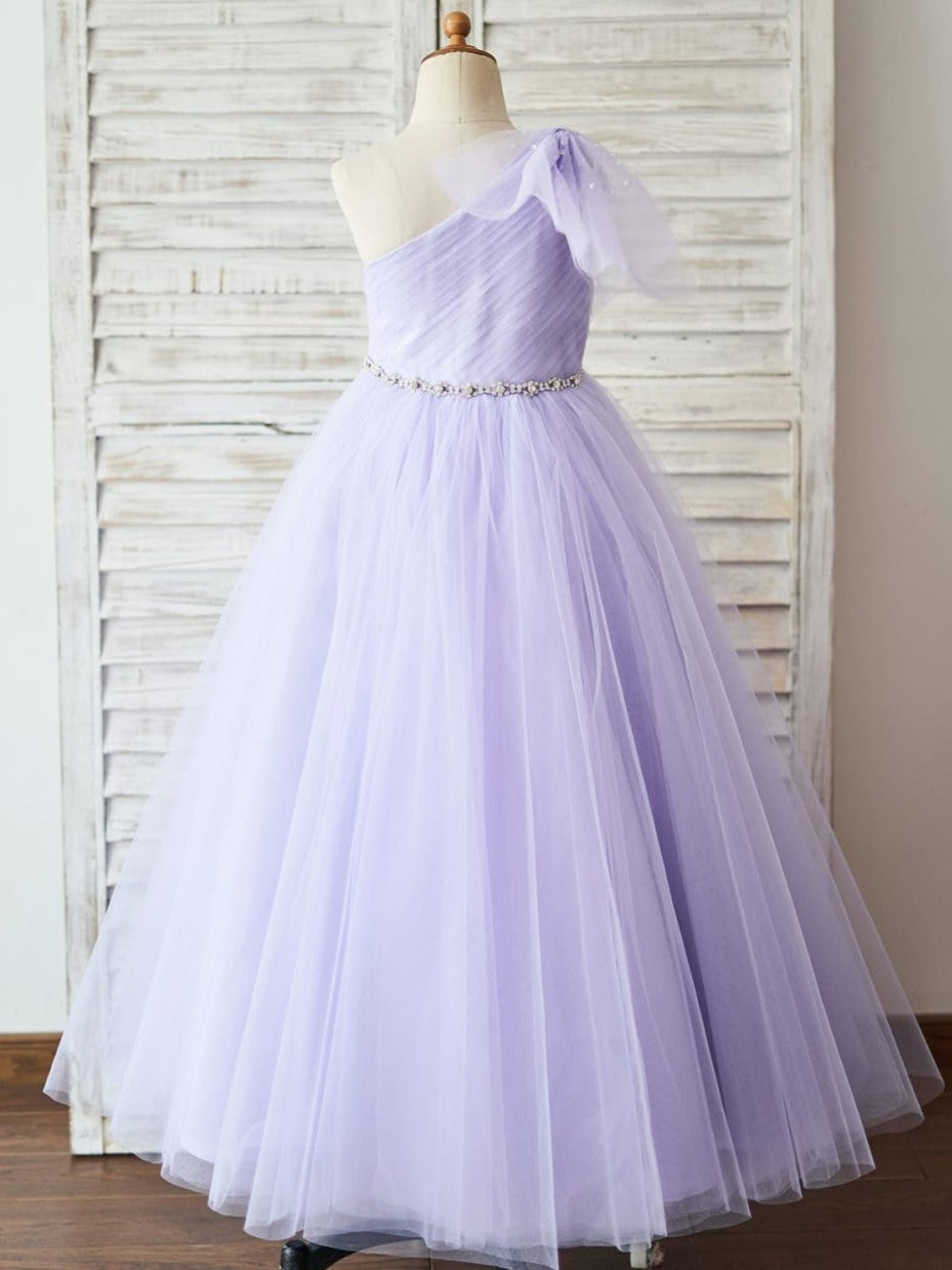 Vestido de niña de las flores de tul hasta el suelo 