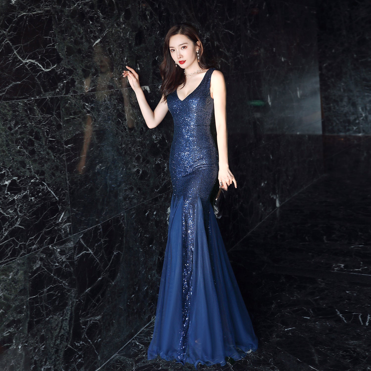 Evening Dress Women Cocktail Elegant Annual Meeting Long Fishtail Sexy Dress