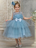 Vestido de princesa/vestido de tul hasta la rodilla para niña de las flores 