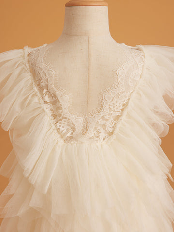 Vestido corto/mini de tul y encaje (2003227815) 