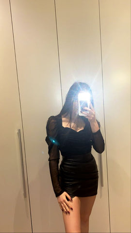 Robe noire sexy mini pour bal de promo - Tenue pour 18 ans Y702