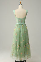 Cute A Line Sweetheart Light Purple Long Prom Dress with Embroidery