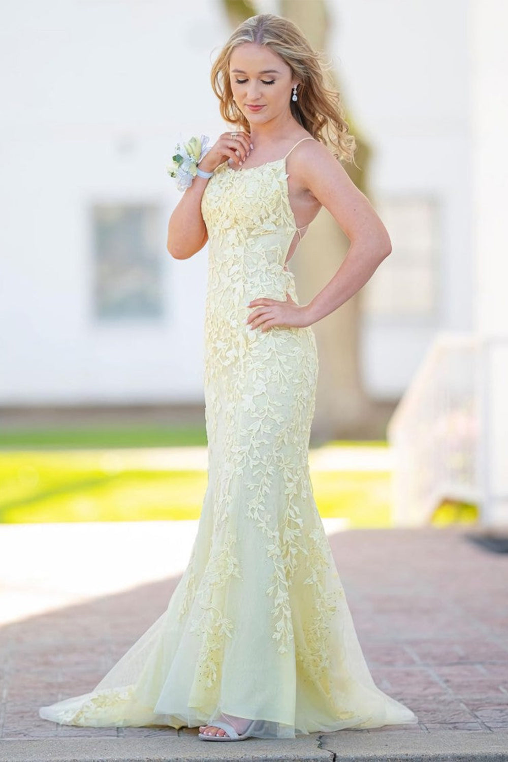 Robe de bal longue sirène dos nu