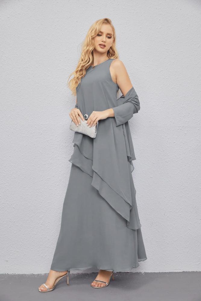 Vestidos de madre de la novia con cárdigan ligero abierto al frente, vestido formal de fiesta 28081 