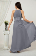 Robe de soirée formelle Baoleely en mousseline de soie, col licou, longue, sans manches, robe de demoiselle d'honneur 2802 