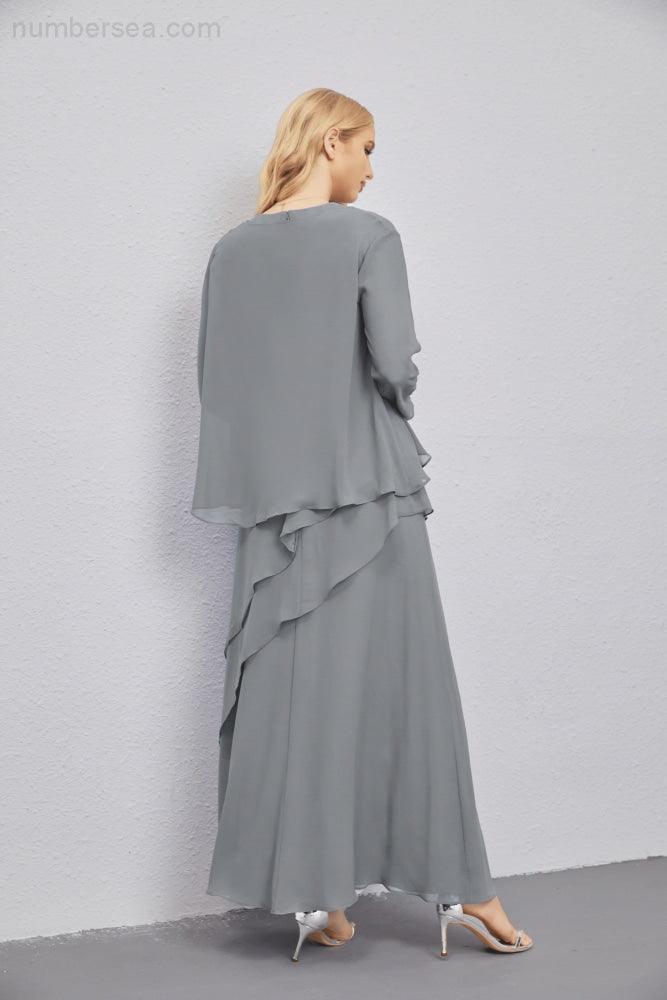 Vestidos de madre de la novia con cárdigan ligero abierto al frente, vestido formal de fiesta 28081 