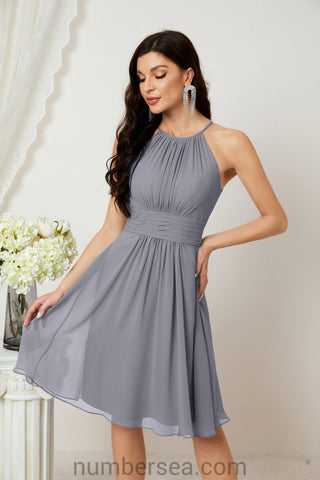Vestidos de fiesta de bienvenida con cuello halter, vestido formal de cóctel para noche 28011 