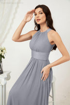 Robe de soirée formelle Baoleely en mousseline de soie, col licou, longue, sans manches, robe de demoiselle d'honneur 2802 