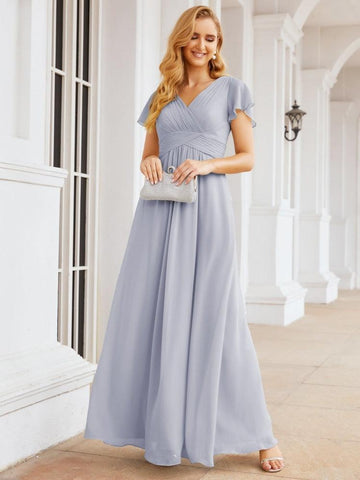Baoleely Formal Prom Gowns for Mother of The Bride Cap Sleeves Bridesmaid Dress 28047