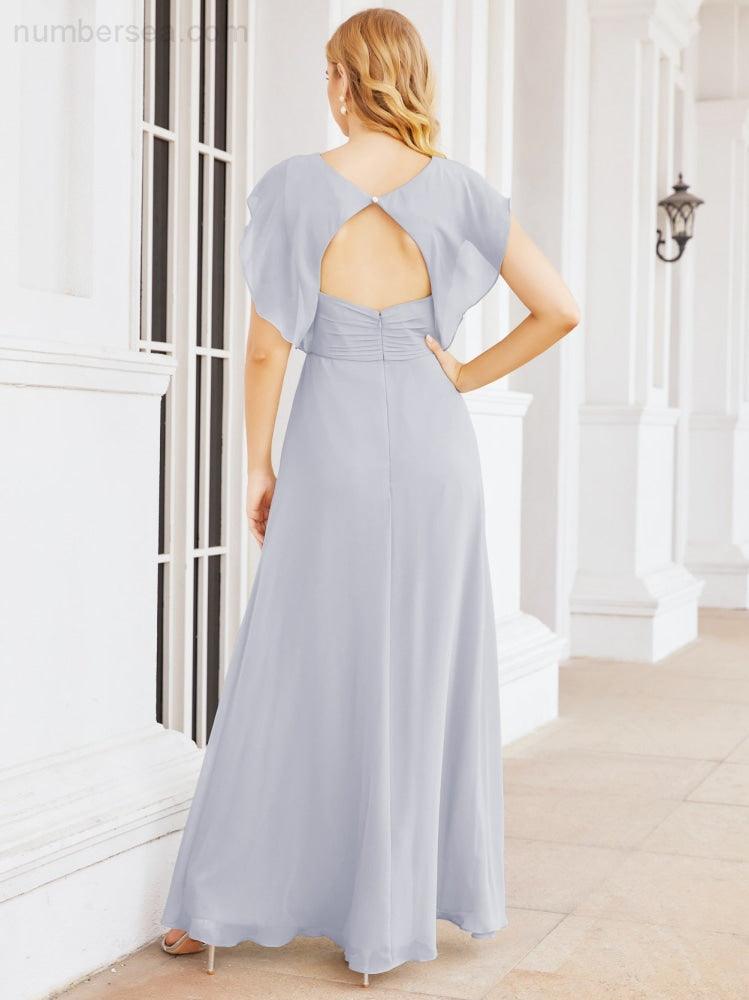 Robe de demoiselle d'honneur Sunnderly, robe de bal formelle à cape, robe dos nu pour la mère de la mariée SY28058 
