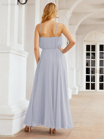 Vestido largo de dama de honor Baoleely con cuello halter, corte A, estilo formal, para jóvenes, modelo 28029