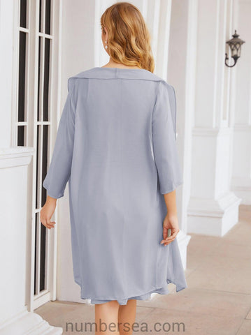 Vestidos de la madre de la novia de Sunderly, vestido de graduación, vestido plisado informal SY28065