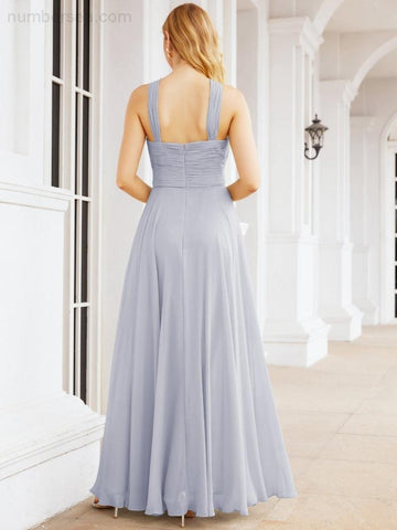 Baoleely Crisscross Halter Bridesmaid Dresses for Party Wedding Evening Prom Maxi Ball Gowns 28053