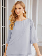 Baoleely Élégante robe mère de la mariée 2 pièces, grande taille, pantalon, volants, couches argentées, peignoir 28064