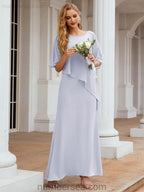 Vestido largo de fiesta formal Sunderly para la madre de la novia con capa de volantes SY28026