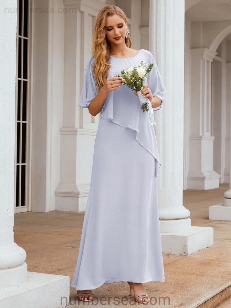 Vestido largo de fiesta formal Sunderly para la madre de la novia con capa de volantes SY28026