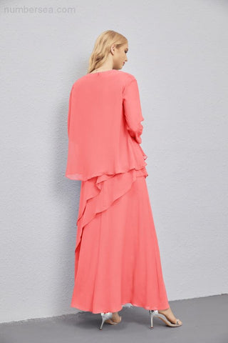 Vestidos de madre de la novia con cárdigan ligero abierto al frente, vestido formal de fiesta 28081 