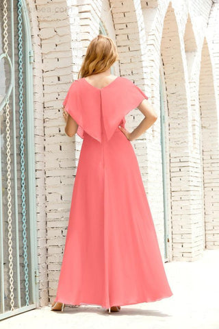 Vestido Baoleely para la madre de la novia, talla grande, escote en V, largo hasta el suelo, formal, para invitada de boda 28020