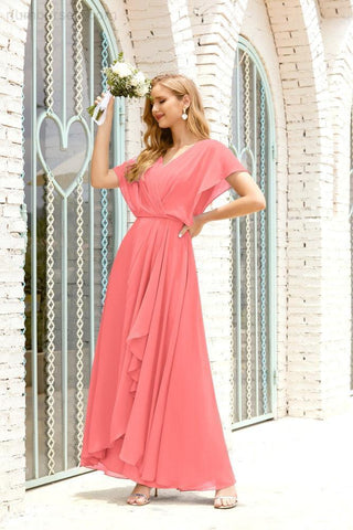 Vestido Baoleely para la madre de la novia, talla grande, escote en V, largo hasta el suelo, formal, para invitada de boda 28020