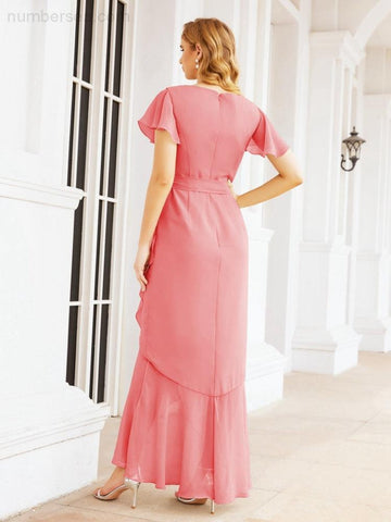 Vestidos de dama de honor Baoleely con volantes, estilo sirena, para fiestas formales, vestidos de noche, bailes de graduación y vestidos de violín 28042