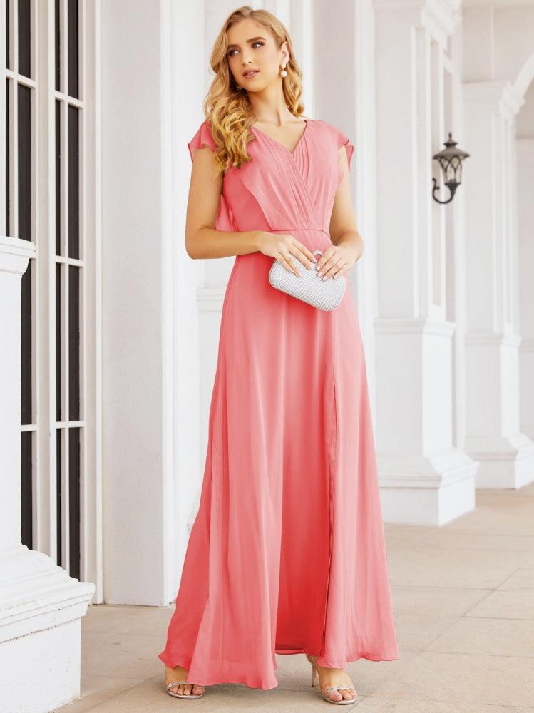 Vestidos de dama de honor Sunderly, vestido de gala formal con capa, vestido con espalda descubierta para la madre de la novia SY28058 