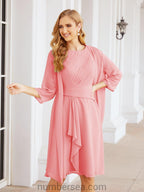 Vestidos de la madre de la novia de Sunderly, vestido de graduación, vestido plisado informal SY28065