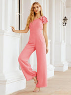 Baoleely Women's One Shoulder Long Jumpsuit Formal Evening Dress Long Bridesmaid Dresses Pants Wedding Party 28034
