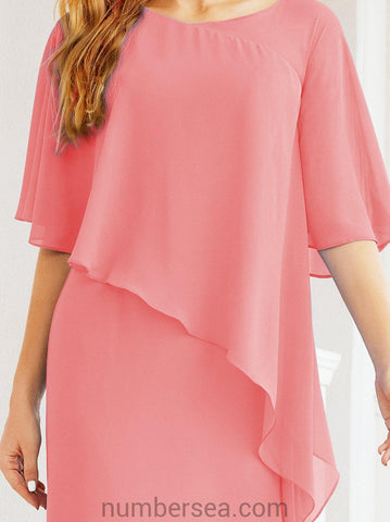 Vestido largo de fiesta formal Sunderly para la madre de la novia con capa de volantes SY28026