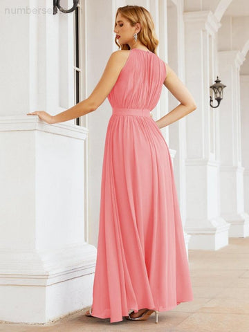 Baoleely Halter Bridesmaid Dress Empire Waist Formal Evening Prom Gown for Mother of The Bride 28030