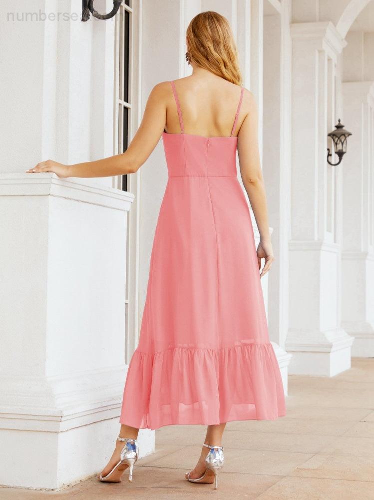 Baoleely Blackless Strap Bridesmaid Dress Ankle Length 28028
