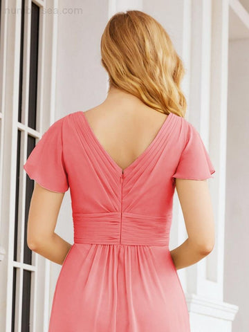 Baoleely Formal Prom Gowns for Mother of The Bride Cap Sleeves Bridesmaid Dress 28047