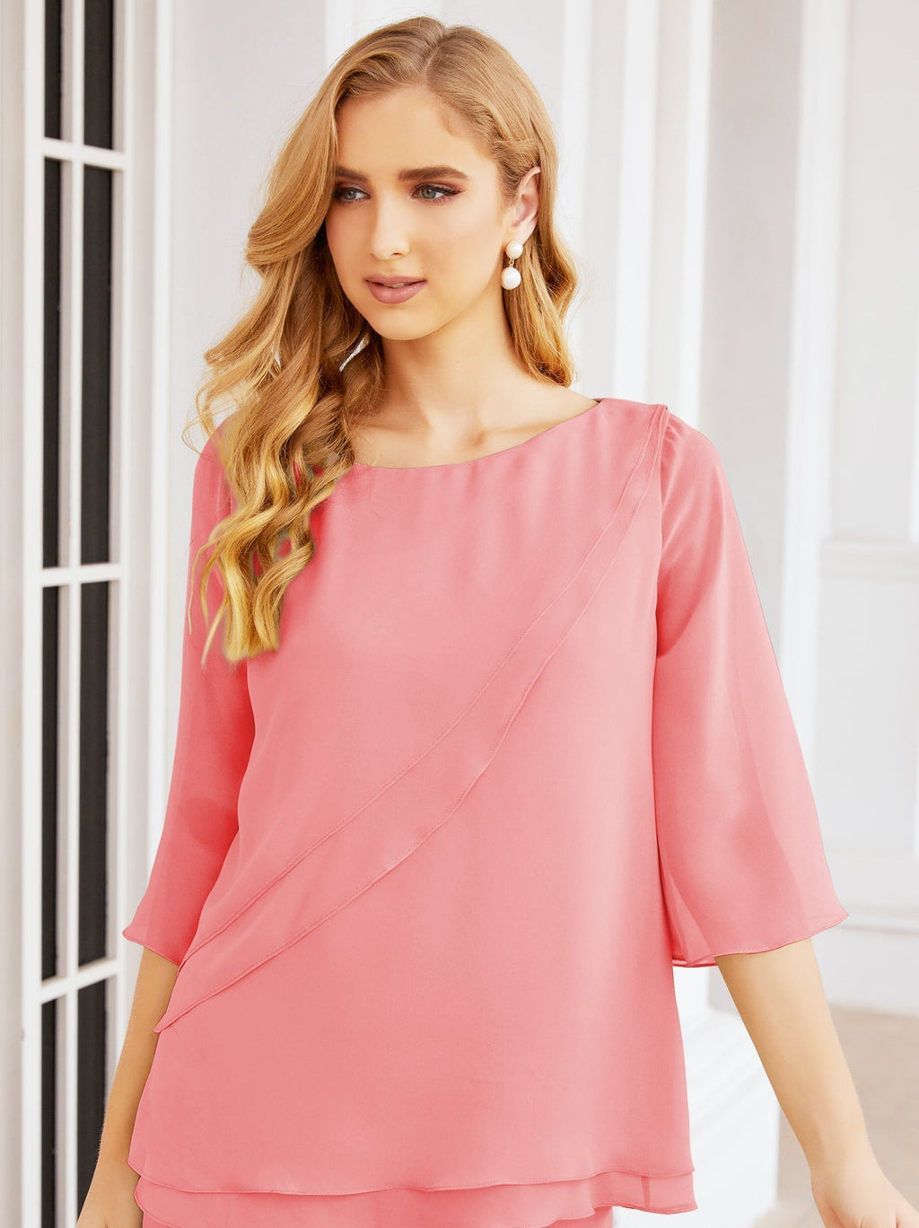 Baoleely Élégante robe mère de la mariée 2 pièces, grande taille, pantalon, volants, couches argentées, peignoir 28064