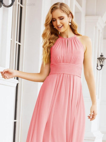 Vestidos de dama de honor Baoleely con escote tipo ojo de cerradura, sin mangas, para fiestas formales de noche y graduación 28043