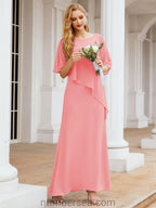 Vestido largo de fiesta formal Sunderly para la madre de la novia con capa de volantes SY28026