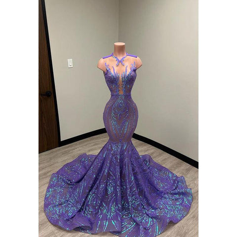 Trumpet/Mermaid V-Neck Lace Sequins Appliques Prom Evening Formal Dress
