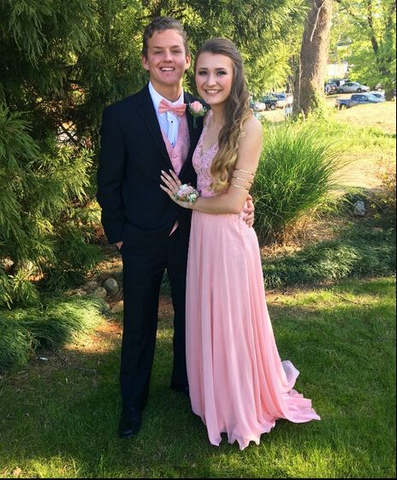 V-Neck Charming Appliques A-Line Prom Dress Long Evening Dress Y6447