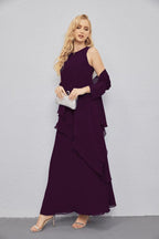 Vestidos de madre de la novia con cárdigan ligero abierto al frente, vestido formal de fiesta 28081 