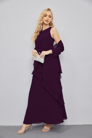 Vestidos de madre de la novia con cárdigan ligero abierto al frente, vestido formal de fiesta 28081 