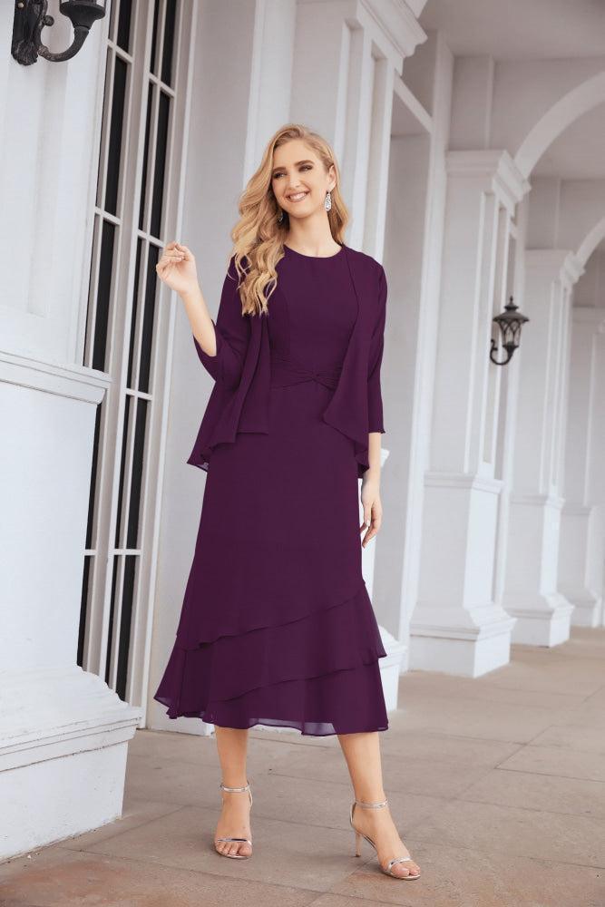 Robe de soirée deux pièces Sunnderly, coupe trapèze, pour la mère de la mariée, référence SY28072