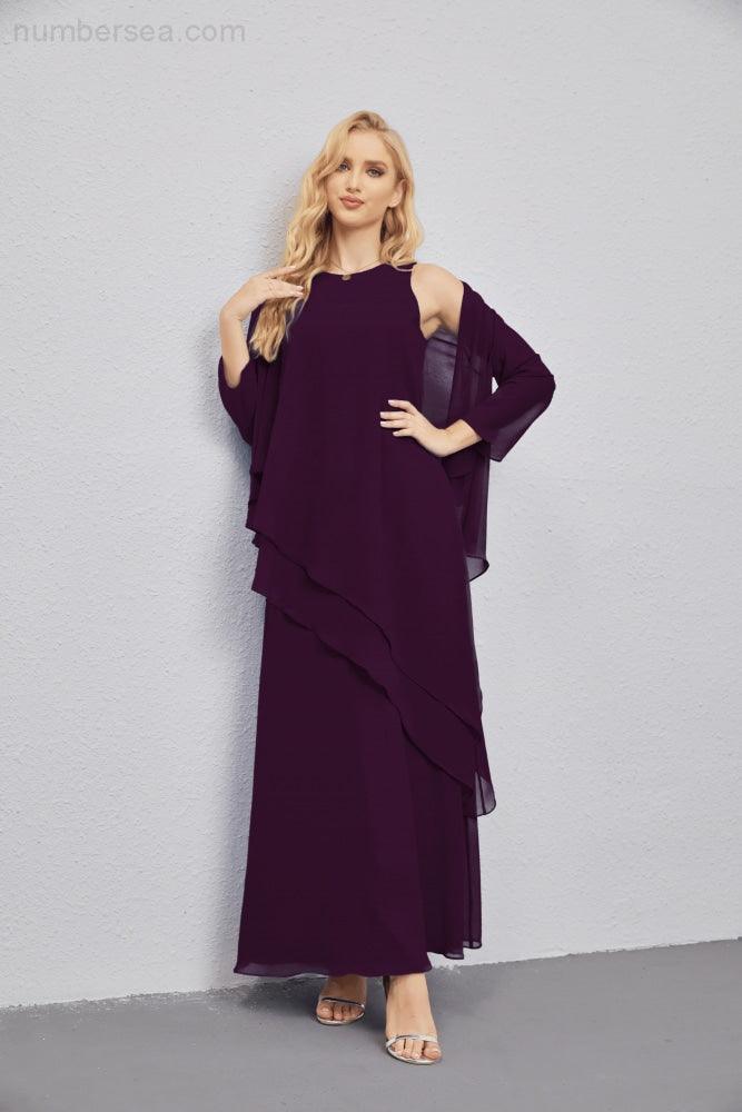Vestidos de madre de la novia con cárdigan ligero abierto al frente, vestido formal de fiesta 28081 
