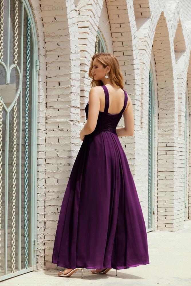 Vestidos de dama de honor con cuello halter, vestido formal de cóctel o de fiesta 28015 