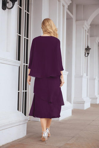 Vestido de fiesta formal de dos piezas corte A para la madre de la novia Sunderly SY28072