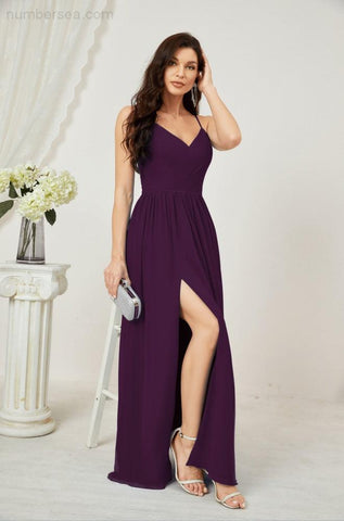 Vestidos de dama de honor con cuello alto Baoleely, de gasa, largos, corte en A, vestido formal de fiesta para boda, fiesta de noche 2801 