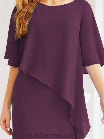 Vestido largo de fiesta formal Sunderly para la madre de la novia con capa de volantes SY28026